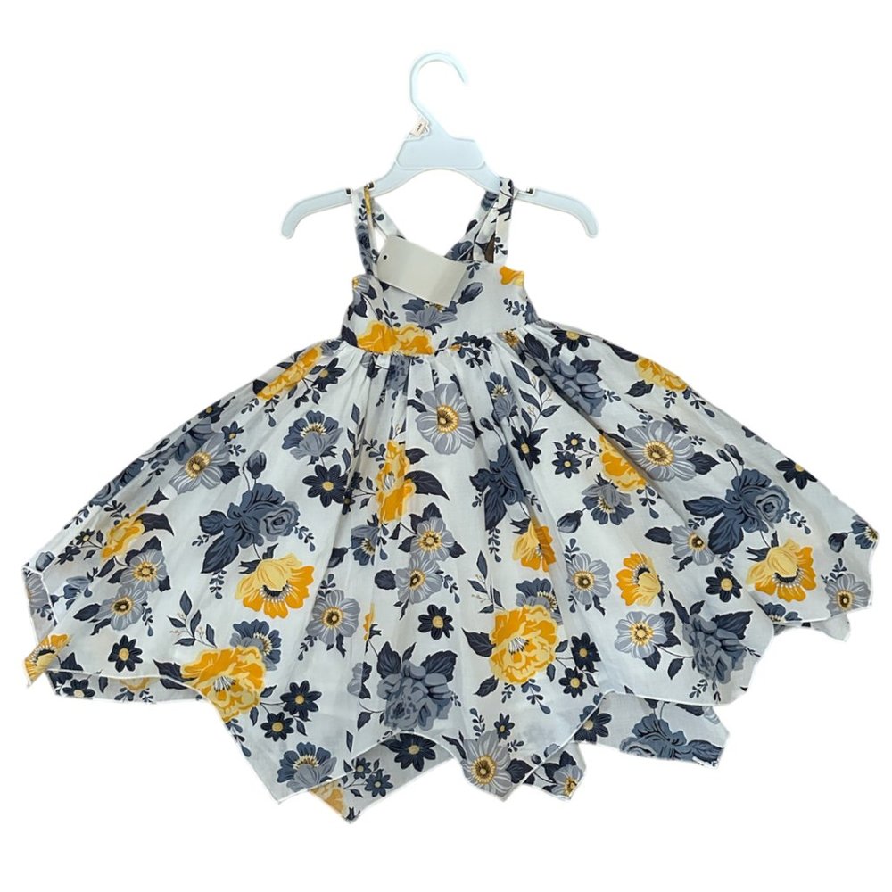 Toddler Floral Dress - Joie Kids - 2T - White, Blue and Yellow Summer Dress